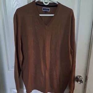 Club Room Men's Brown V-Neck Sweater